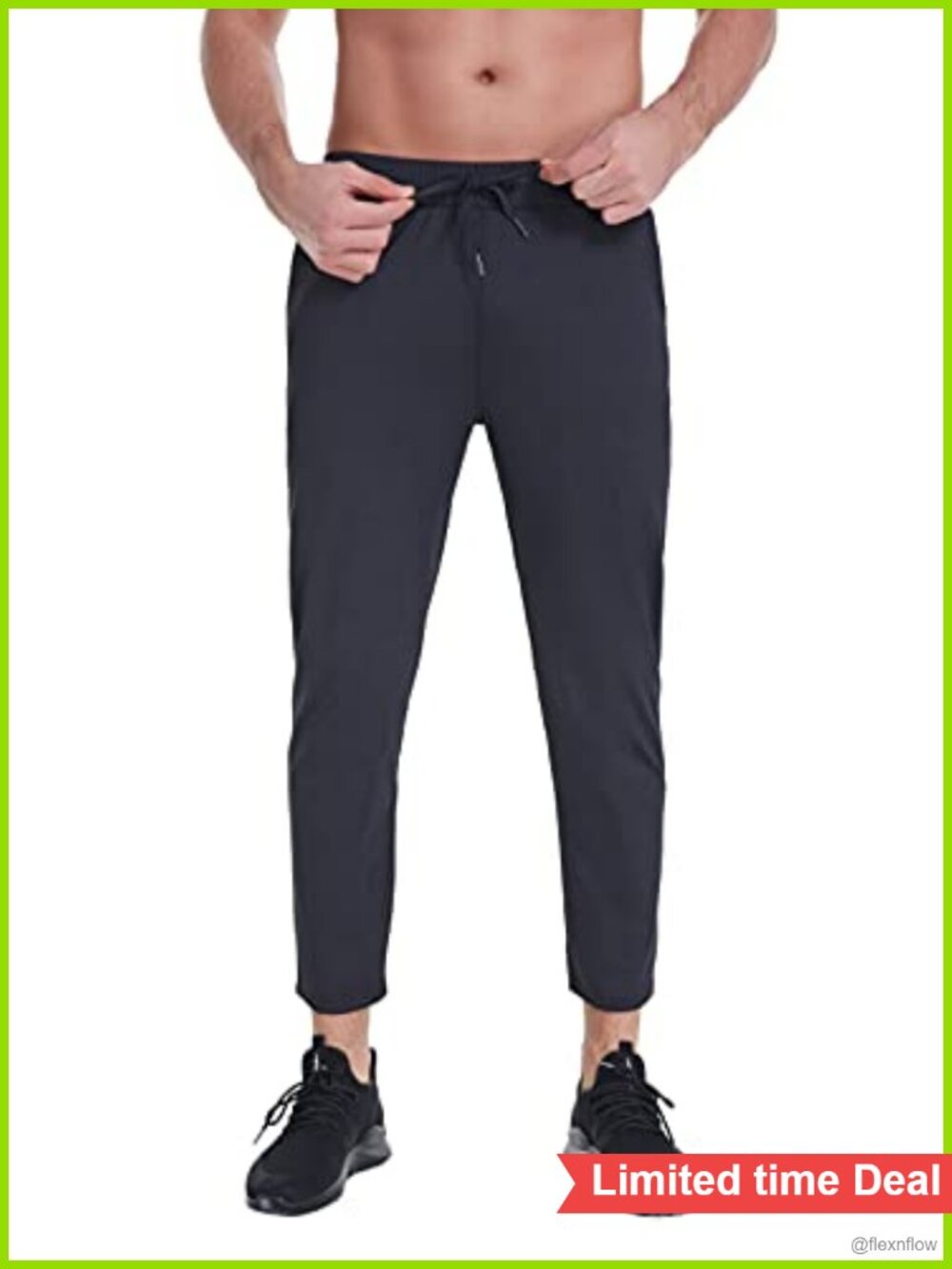 Men's Stretch Travel Pants 27" Short Inseam Athletic Sweatpants